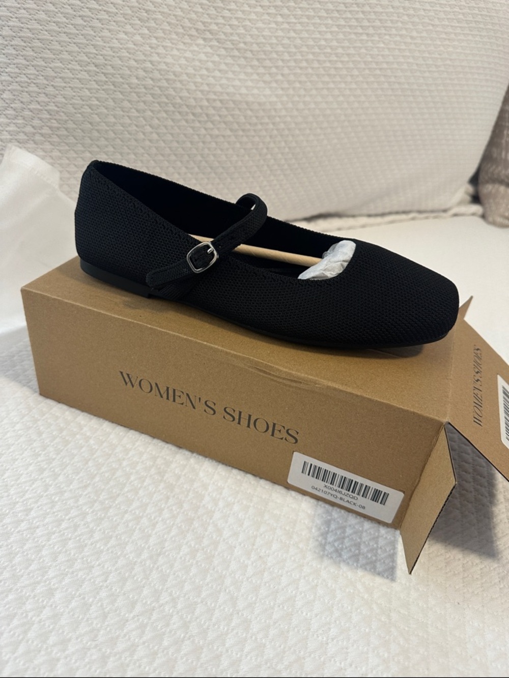 Classic KNIT Black Mary Jane Flat - Women's Shoes (WASHABLE)